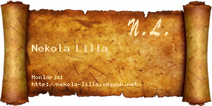 Nekola Lilla névjegykártya
